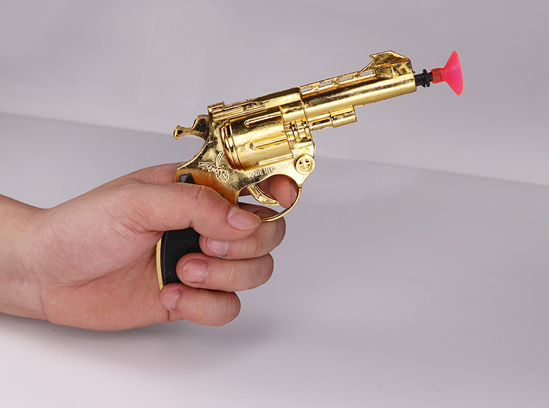 金色左轮吸盘软弹手枪吸板射击玩具摆地摊货广场公园厂家批发外贸
