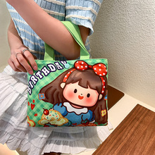 帆布包包女2024新款韩版可爱迷你手拎包出行逛街收纳包袋一件代发