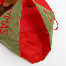 圣诞节袋子棉麻束口圣诞袋礼品英文袋糖果袋平安果收纳袋礼物批发