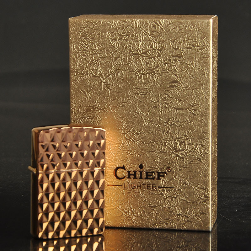 璀璨人生chief首领煤油打火机纯铜年份机抖音快手直播一件代发