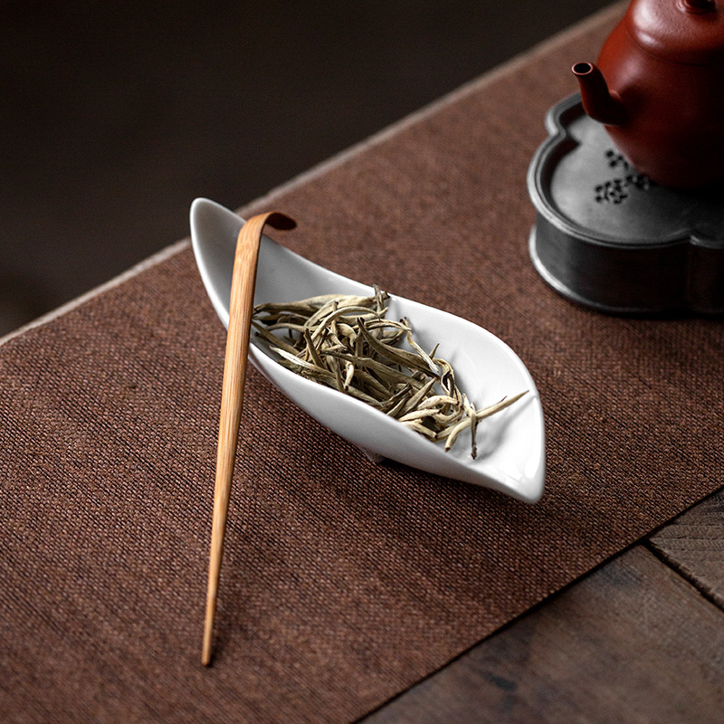 茶则陶瓷茶荷家用功夫茶具赏茶醒茶茶拨茶道配件创意分茶器