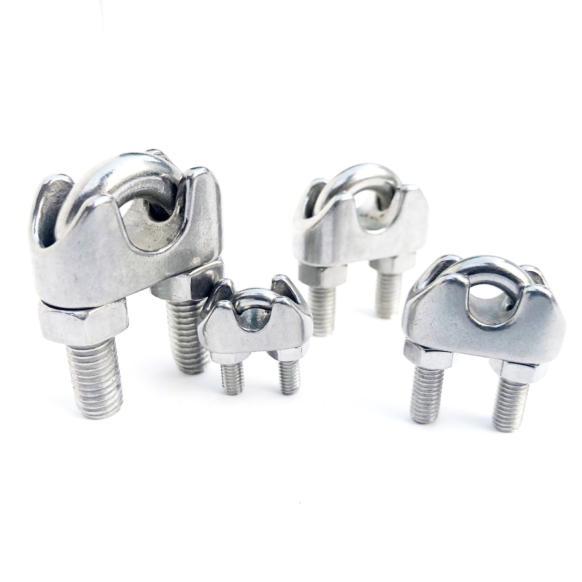 304不锈钢卡头u型扎头钢丝绳卡扣收紧器夹头锁扣