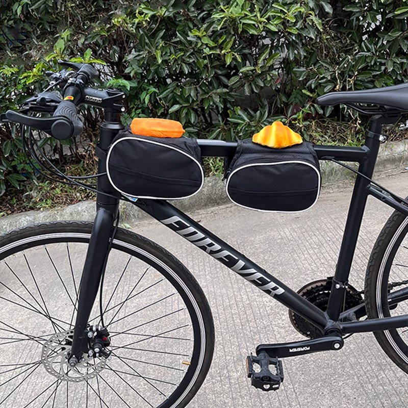 大汉堡牛角包自行车挎包前梁包可爱上管包山地车通用梁包公路单车