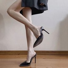 水晶拖鞋女夏外穿时尚仙女法式透明高跟鞋粗跟凉鞋小众高级感凉拖