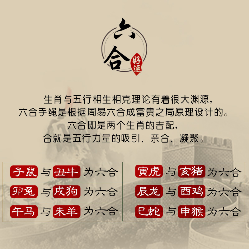 朱砂红绳手链龙鸡手绳和合2021年六合属鸡属龙破化太岁化解吉祥物