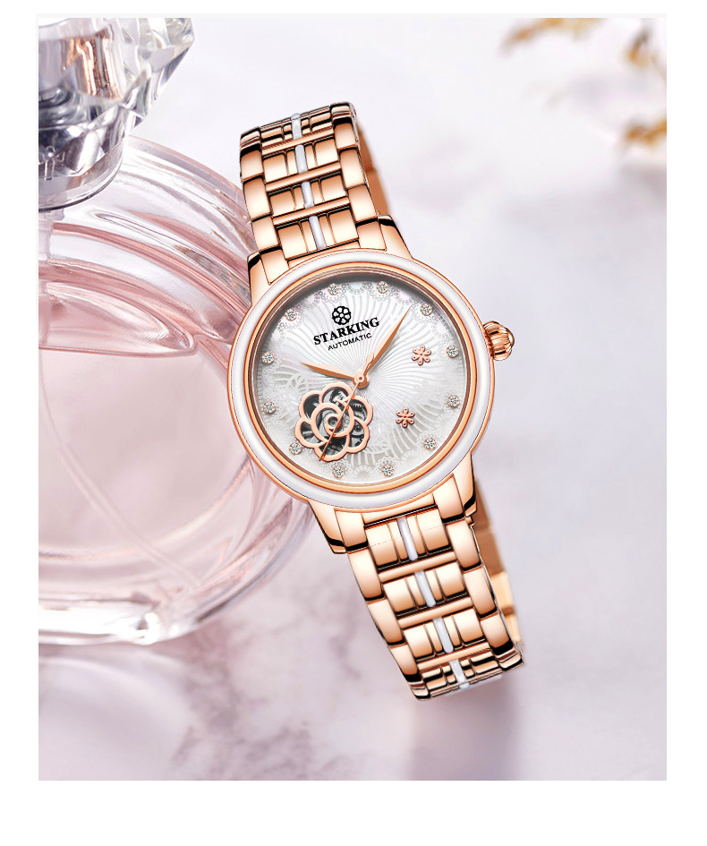 厂家直销星皇手表女士手表时尚简约手表防水全自动镂空机械表女