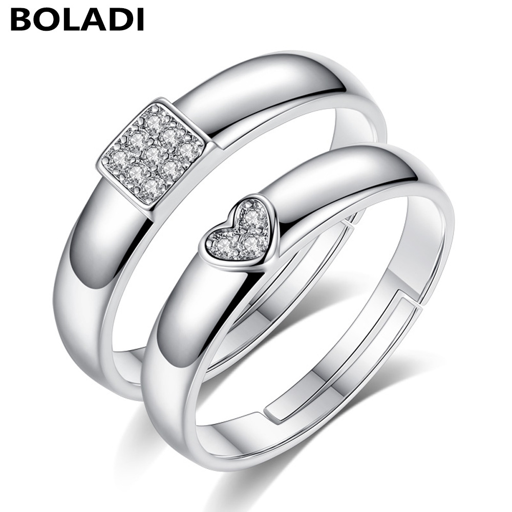 爱心戒指情侣款对戒ins一对a戒子小众设计尚美纯银结婚圣诞物批发