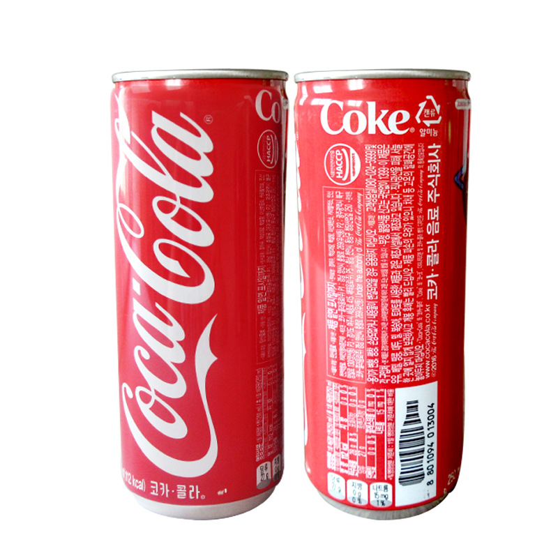 韩国进口cocacola可口可乐碳酸饮料250ml零度汽水夏季饮品细罐装