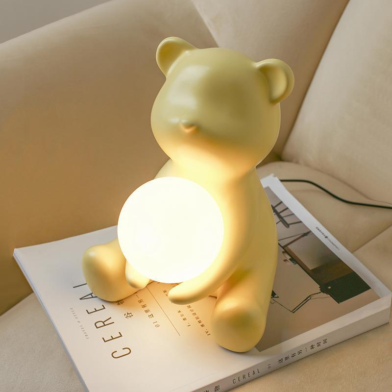 Beihanmei Korean Style Bear Decoration Home Ornament Bedside Table Decoration Table Lamp Room Bedroom Decoration in Stock Wholesale