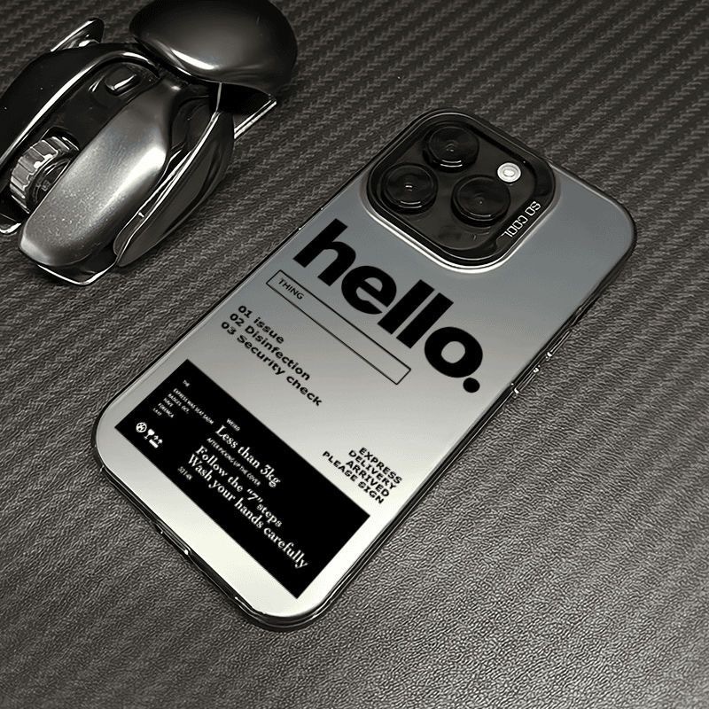 简约HELLO适用苹果16Promax手机壳iPhone15Plus跨境11个性13潮流X