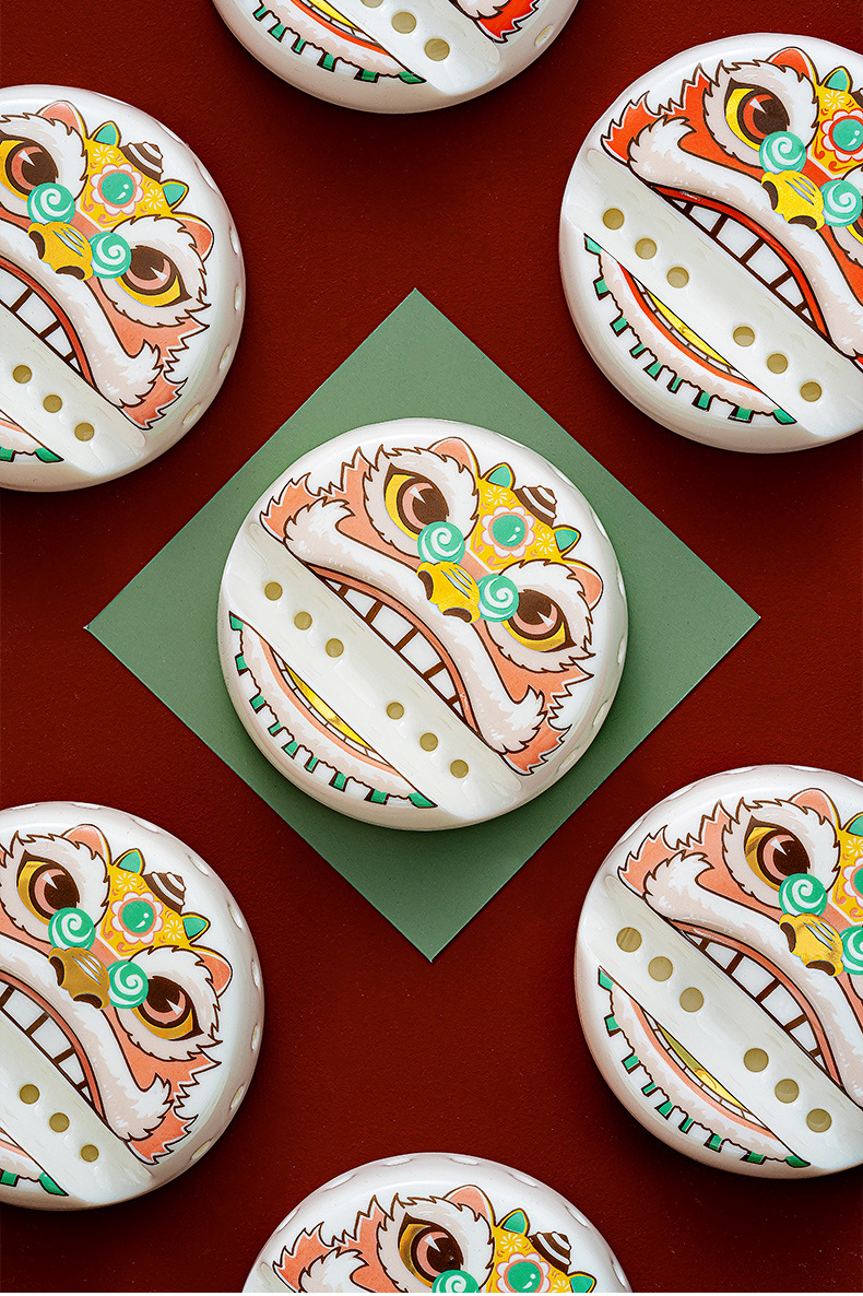 醒狮手机支架陶瓷扩音器创意招财茶宠桌面车载中式摆件礼品定制