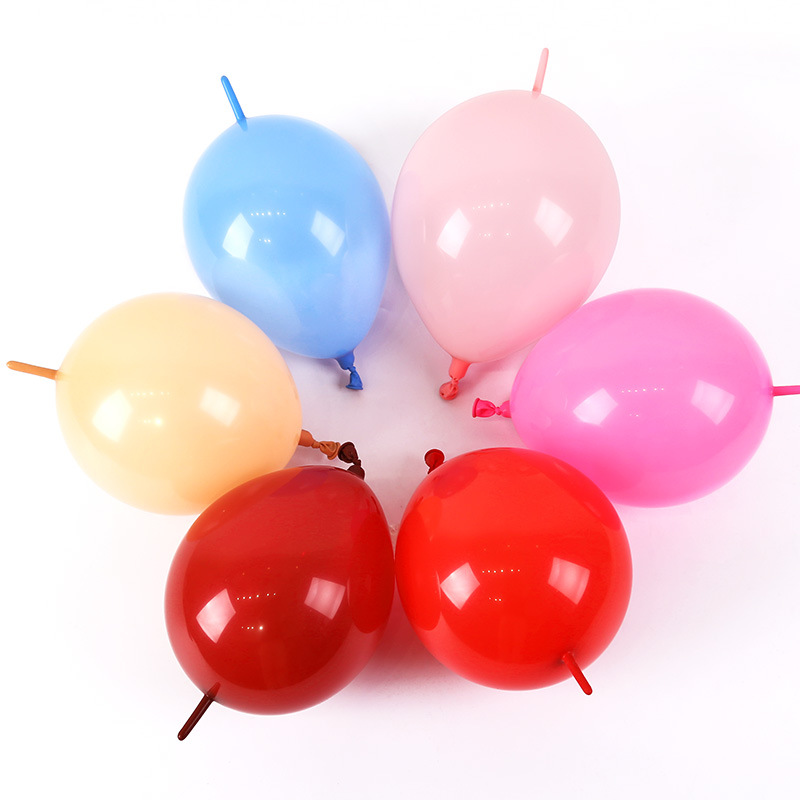 10寸哑光尾巴气球网红爱心造型告白场景布置链带节日装饰针尾汽球