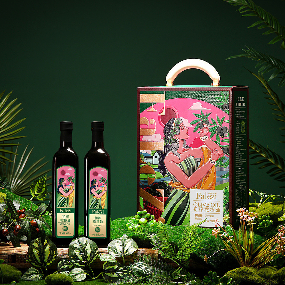 法乐兹橄榄油500ml*2初榨橄榄油礼盒装节日送礼礼品
