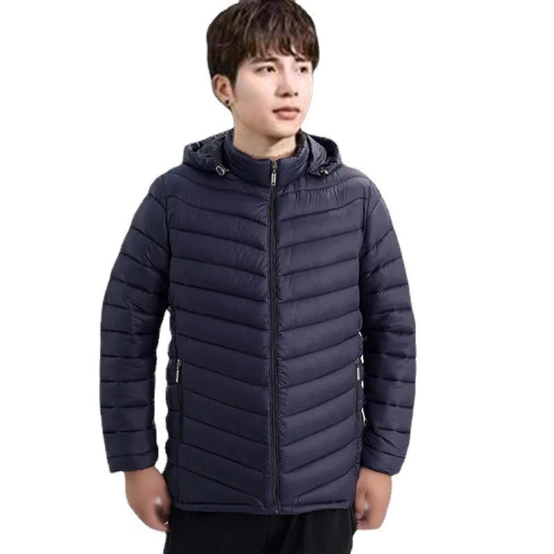 Cross-Border Men's Cotton Padded Clothing Lightweight down Cotton Jacket 2022 New Cotton Clothing Fashionable Simple Casual down Jacket