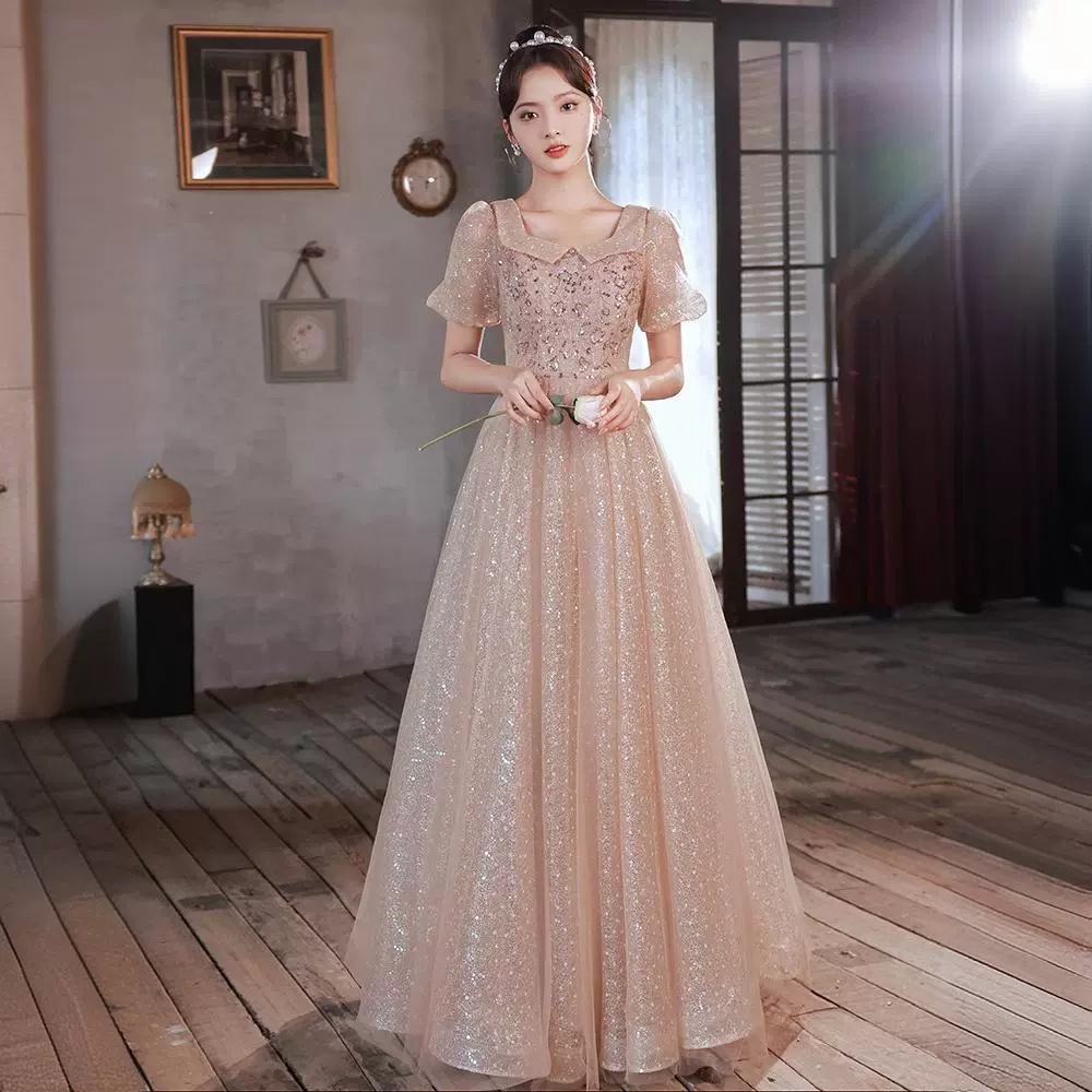 法式毕业礼服裙轻奢小众高端学生18岁成人礼高中生公主订婚连衣裙