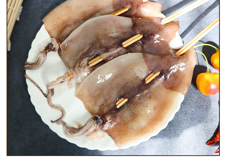 海尚桌100克鱿鱼板串商用冷冻铁板鱿鱼串油炸鱿鱼半成品食材20串