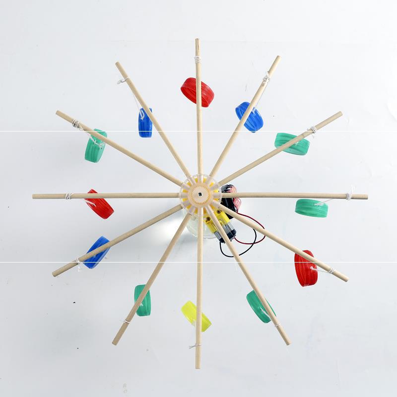 科学制作环保木马旋转创意 手工小diy物材料小发明科技利用飞车