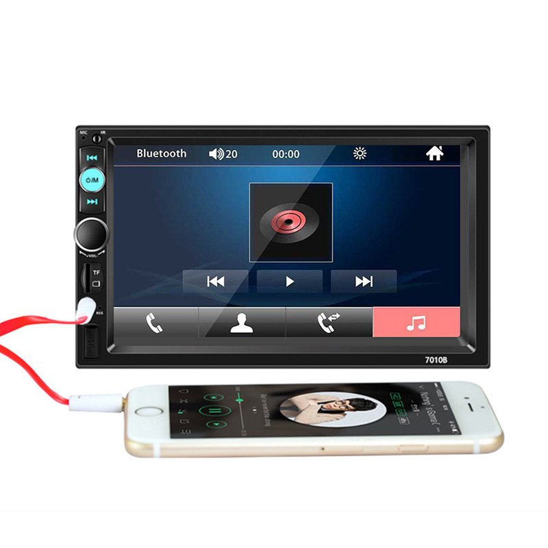 7-Inch Mp5 Double Ingot Machine 7010b Vehicle-Mounted Mp5 Player Touch Bluetooth Fm Mobile Phone Interconnection Car Display