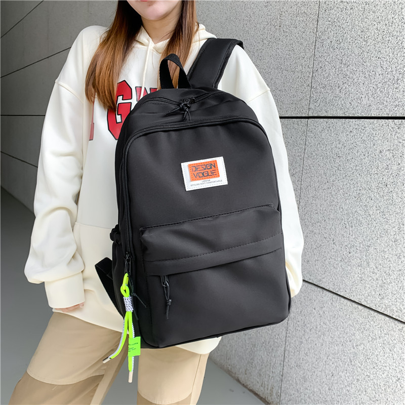 New School Bag Minimalist Preppy Style Laptop Bag Solid Color Student Large-Capacity Backpack Junior School Backpack