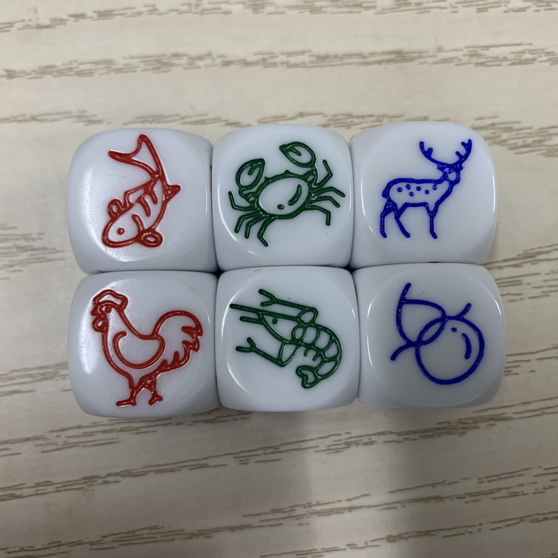 鱼虾蟹骰子图纸筛盅套装 金钱葫芦鸡骰宝 胶纸可折叠/防水/不易坏