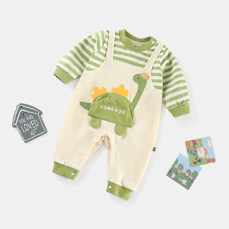 婴儿连体衣春秋季新款小恐龙爬服男宝宝衣服新生儿衣服婴儿服装