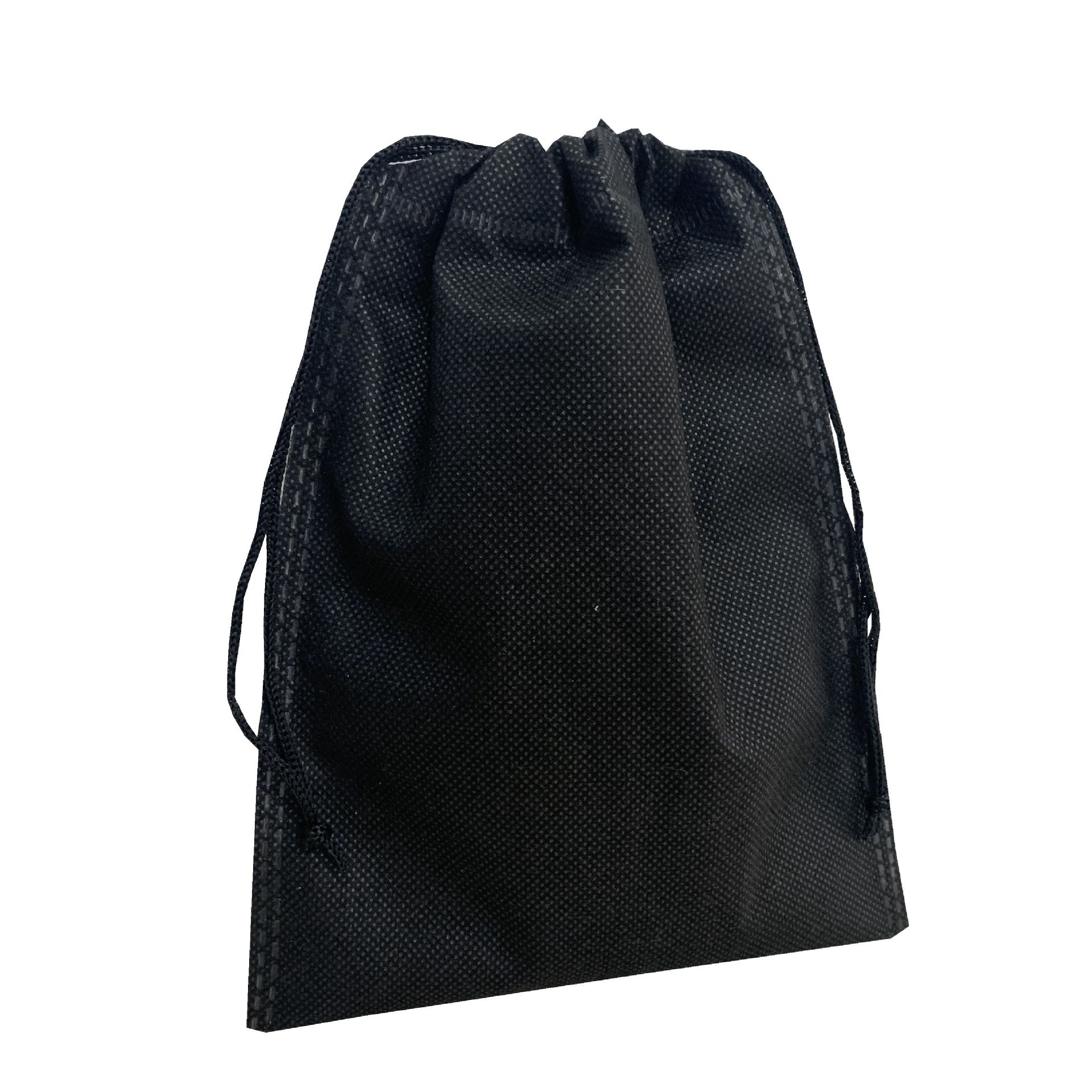 黑色纺布电压袋热压穿绳袋电子产品包装防尘袋束口收口袋子鞋袋