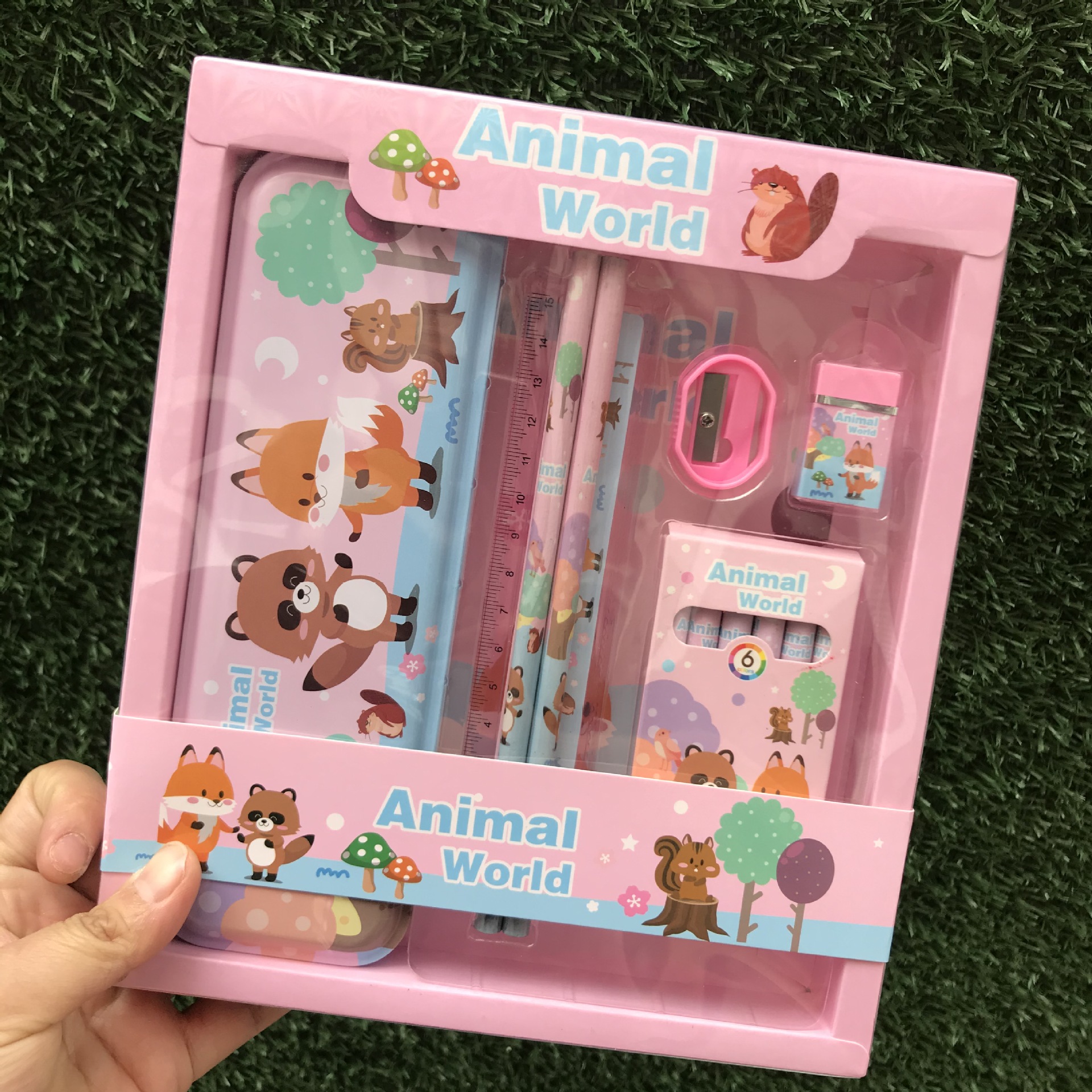 Children's Gift Student Stationery Set School Supplies Pencil Case Pencil Set Kindergarten Gift Animal