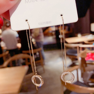 2021新款韩版东大门耳钉女甜美珍珠花环s925银针小巧耳环饰品