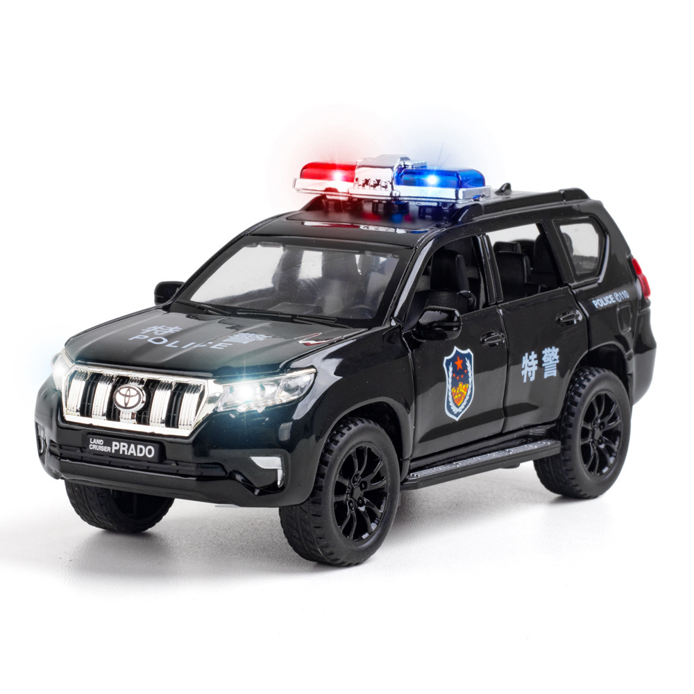 (散装)仿真1比32普拉多警车合金模型摆件景区夜市批发代发玩具