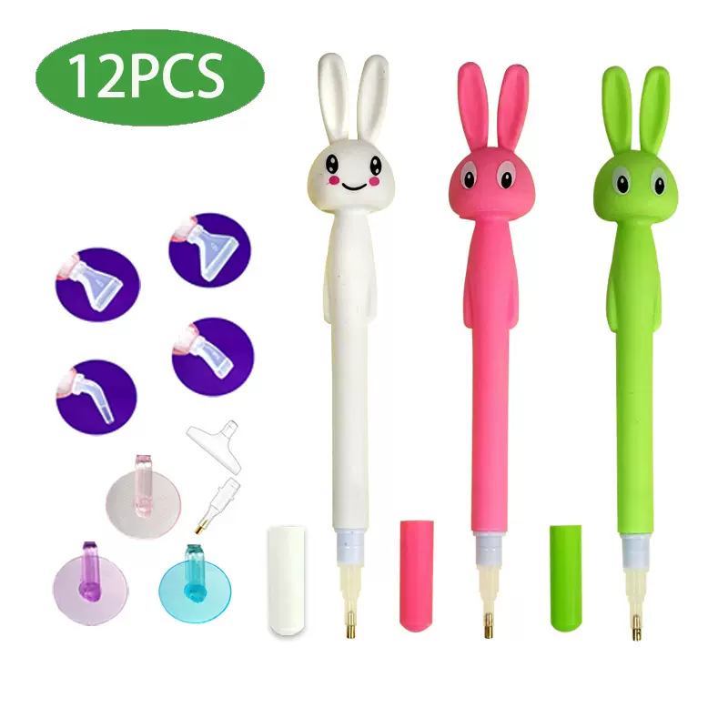 DIY钻石画新款兔子点钻笔 快速贴钻工具套装弯头笔头大号漏斗盘