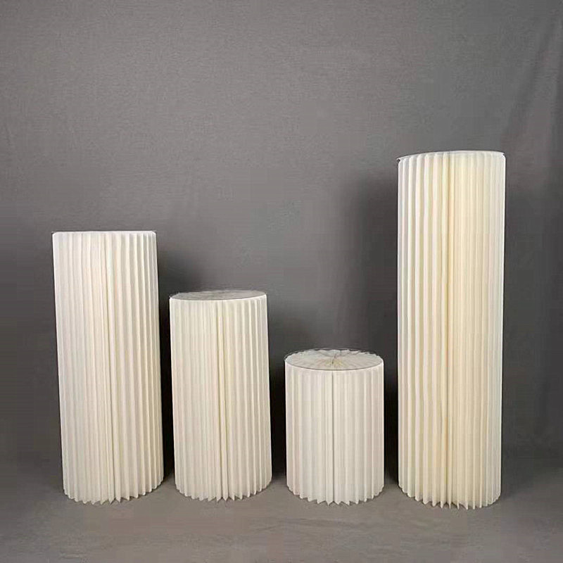 婚庆道具舞台折纸花柱圆柱甜品台折柱商场橱窗路引装饰布置摆件