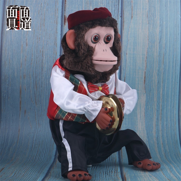 节庆礼品创意礼品玩具敲锣猴子猩猩圣诞节万圣节表演摆件发声道具