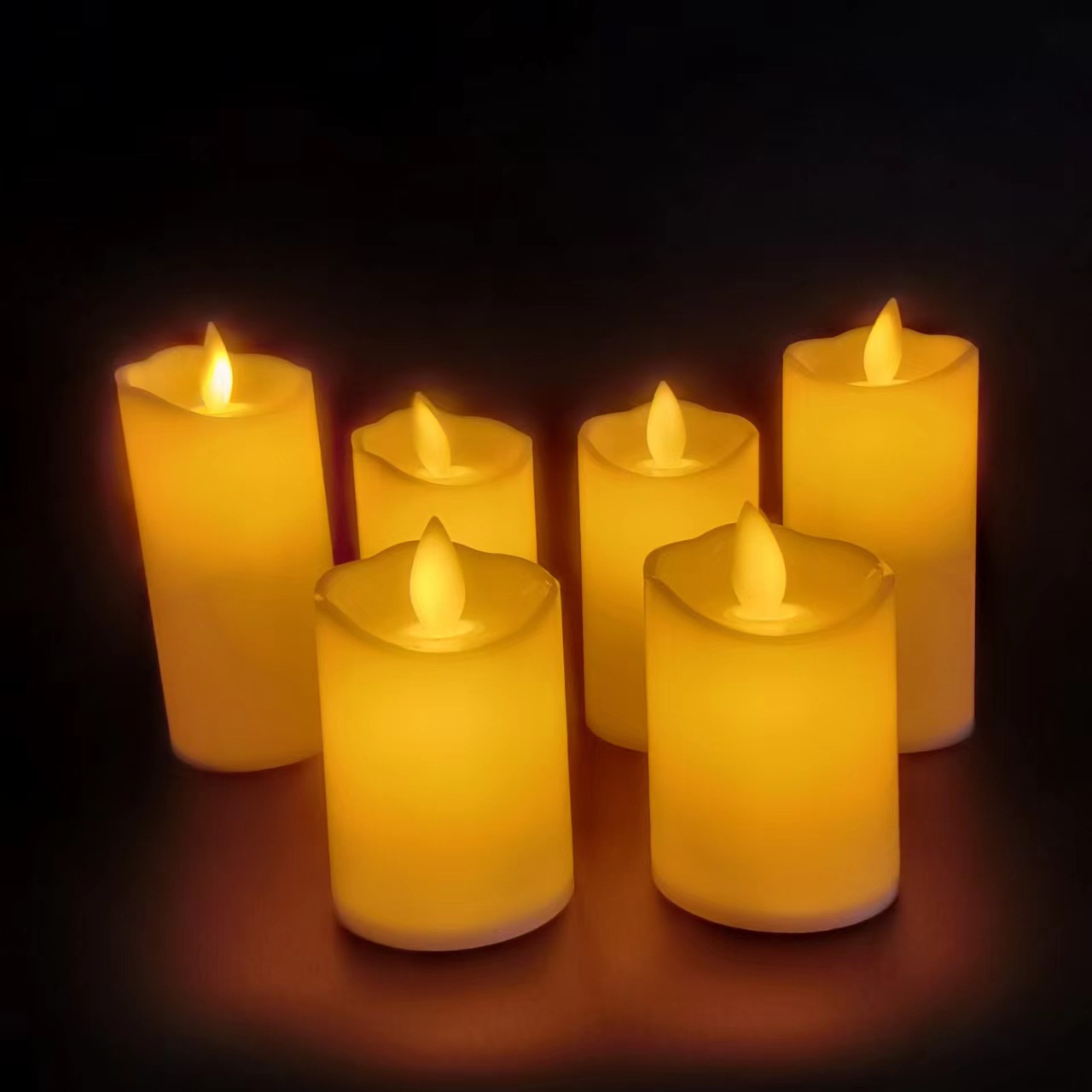 LED Electric Candle Lamp Plastic Diameter 5cm Scene Layout Creative Pattern Swing Wave Simulation Candle