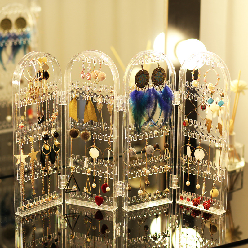 可折叠耳钉耳饰架耳环架子展示架项链架首饰盒饰品架收纳架家用