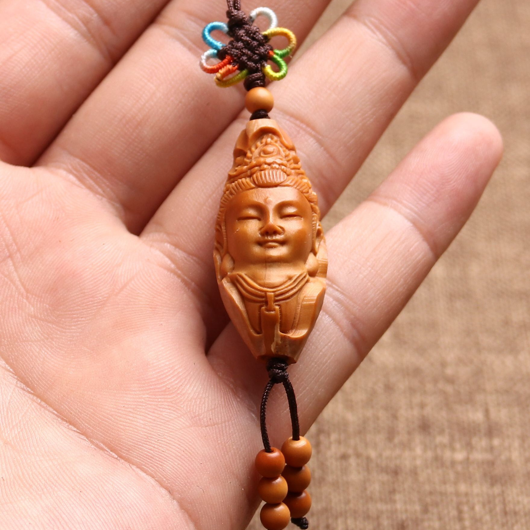 橄榄核雕刻单粒单籽观音手把件文玩橄榄胡核雕小物件挂件把玩件