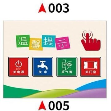 4d厨房管理标识牌温馨提示下班四件事饭店餐厅厨房用品管理标识贴