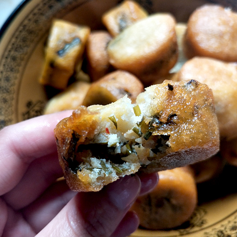 恩施油粑粑大米黄豆浆葱加辣椒来凤油粑粑现炸现发真空10个装包赔