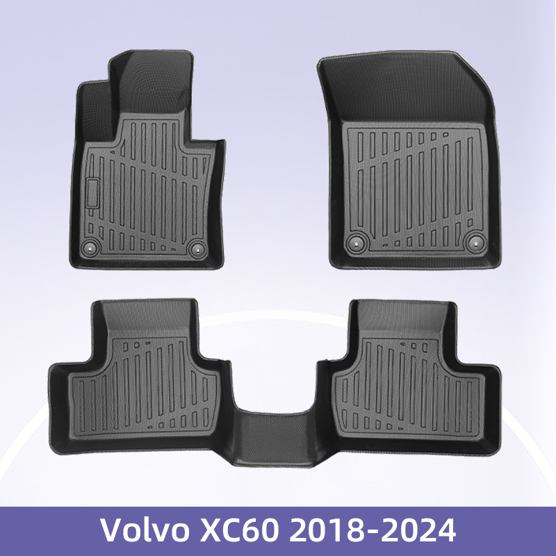 欧洲适用于Volvo XC60 2018-2024燃油3D全天候材质TPE汽车脚垫