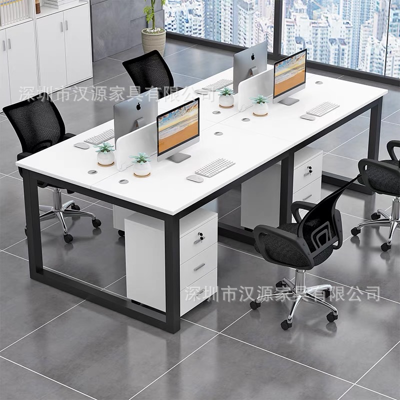 modern minimalist office desk and chair combination staff station screen holder office 2/4/6/8-person computer desk