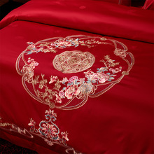 批发家纺喜被四件套结婚大红色全棉刺绣婚庆十件套全套装床品