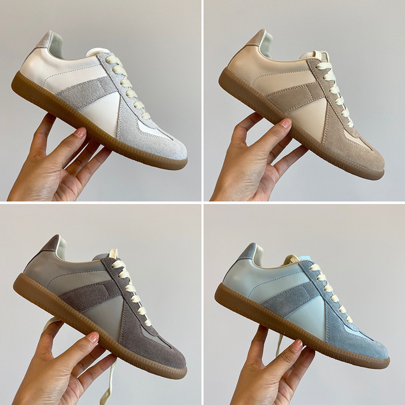 小众纯原 mm6马吉拉真皮系带运动休闲女鞋新配色阿甘鞋复古德训鞋