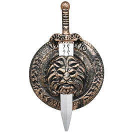 跨境儿童狮子盾牌勇士刀剑万圣节演出扮演道具斯巴达战士兵器套