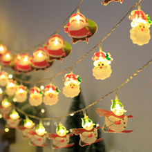 跨境LED圣诞老人雪橇雪人圣诞树装饰灯串派对布置节日闪灯礼物灯