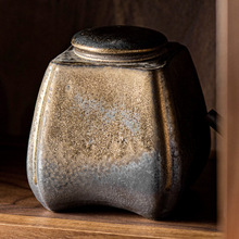 茶叶罐陶瓷家用鎏金密封罐空罐半斤装存茶储存罐绿茶红茶普洱茶罐