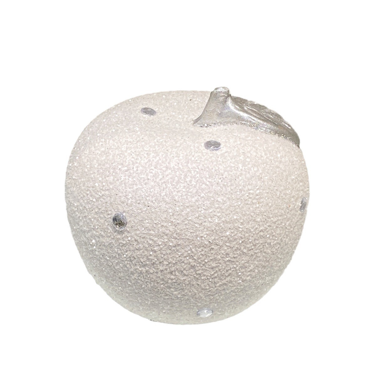 Customized White Sand Fruit Apple Decoration Love Candy Party Layout Wedding Silver Patch Glass Ball