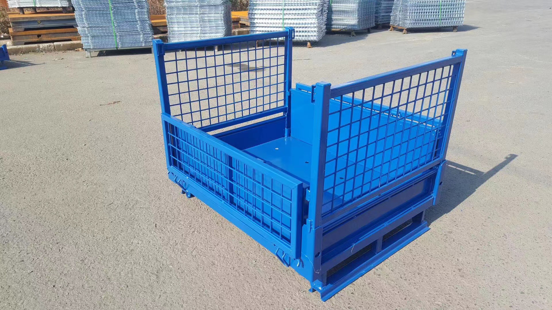 重型金属周转箱铁框 可折叠式可堆高网箱笼仓储笼企业采购