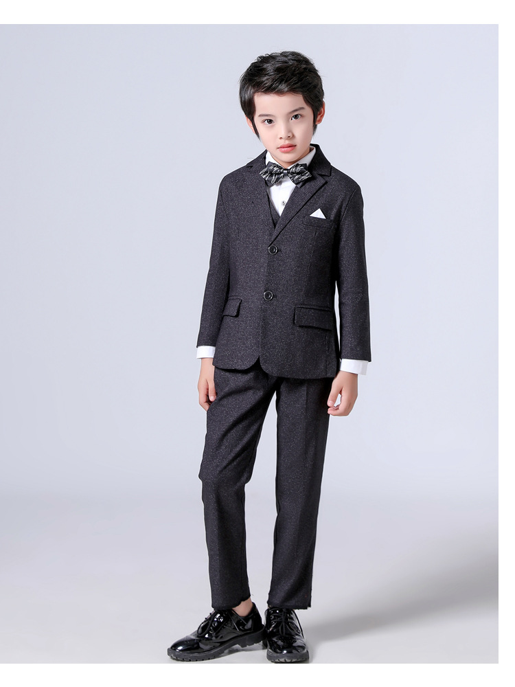 儿童西装套装小男孩花童主持礼服演出服中大童西服男童西装