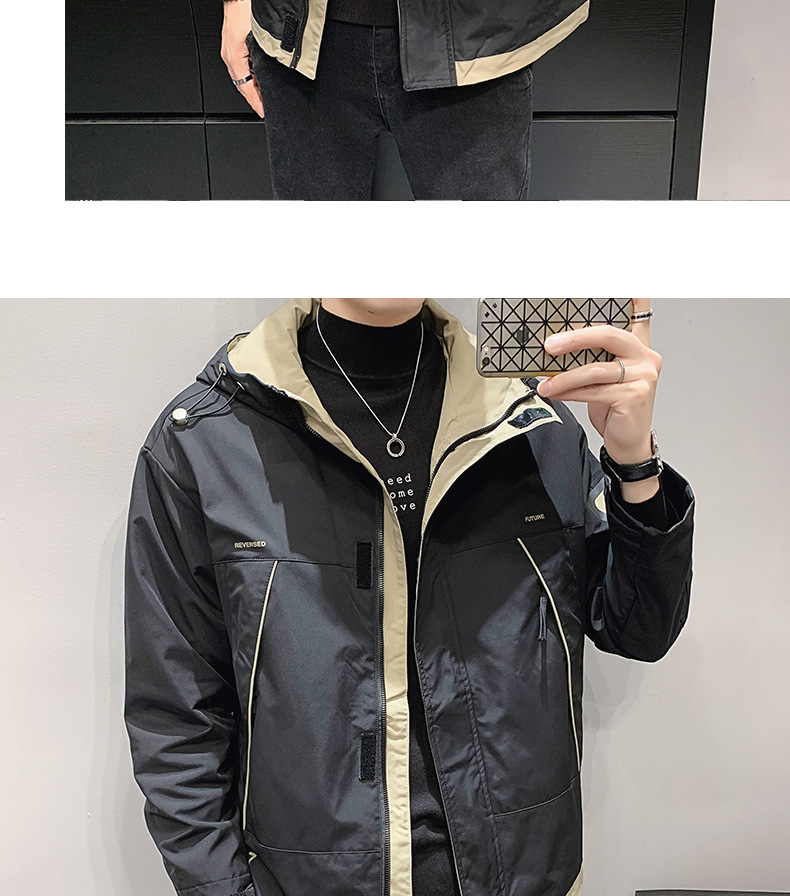 男士夹克外套春秋季休闲连帽男装春装2021年新款潮流潮牌上衣服男