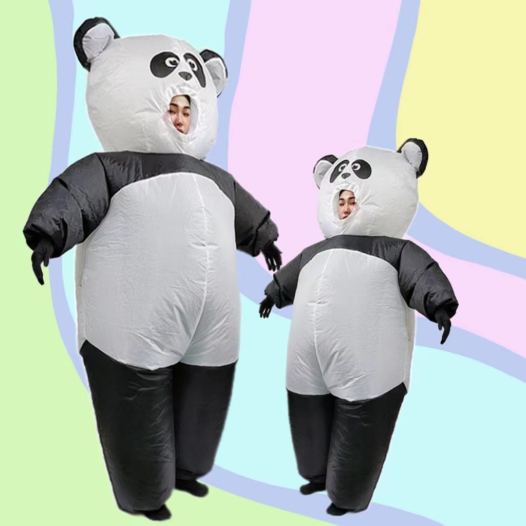 新款万圣节服饰大熊猫充气服装动物可爱熊猫吉祥物人偶演出充气服