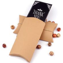 厂家现货牛皮纸枕头盒 跨境款糖果盒配麻绳 生日礼物结婚派对包装